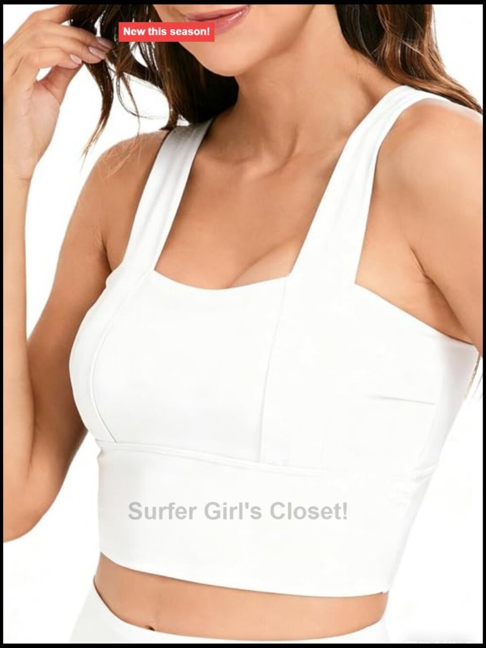 Crop Tank Swim Bra Sports Bra Padded Bikini Top Bathing Suit